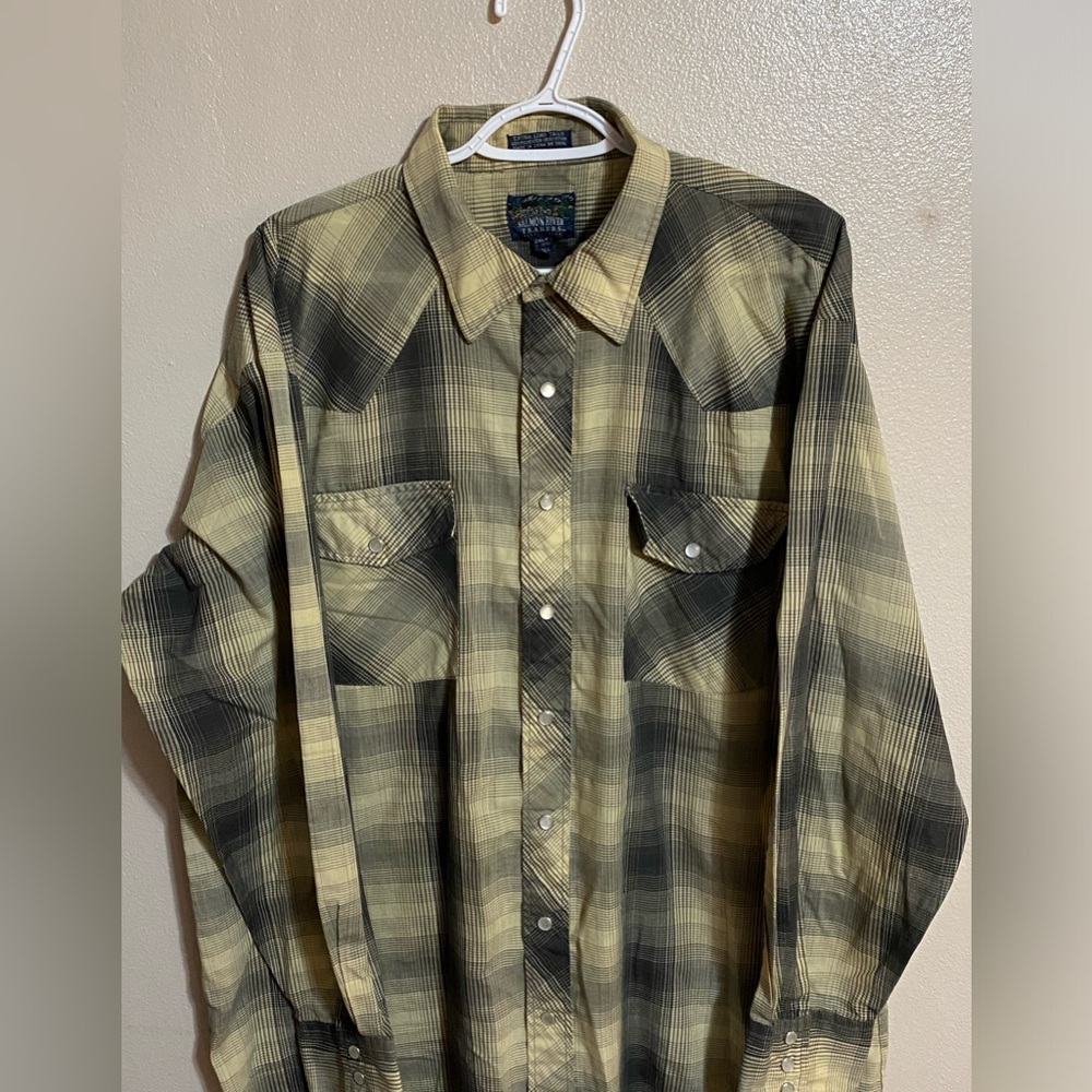 Two Pocket Green Salmon River Trader Flannel